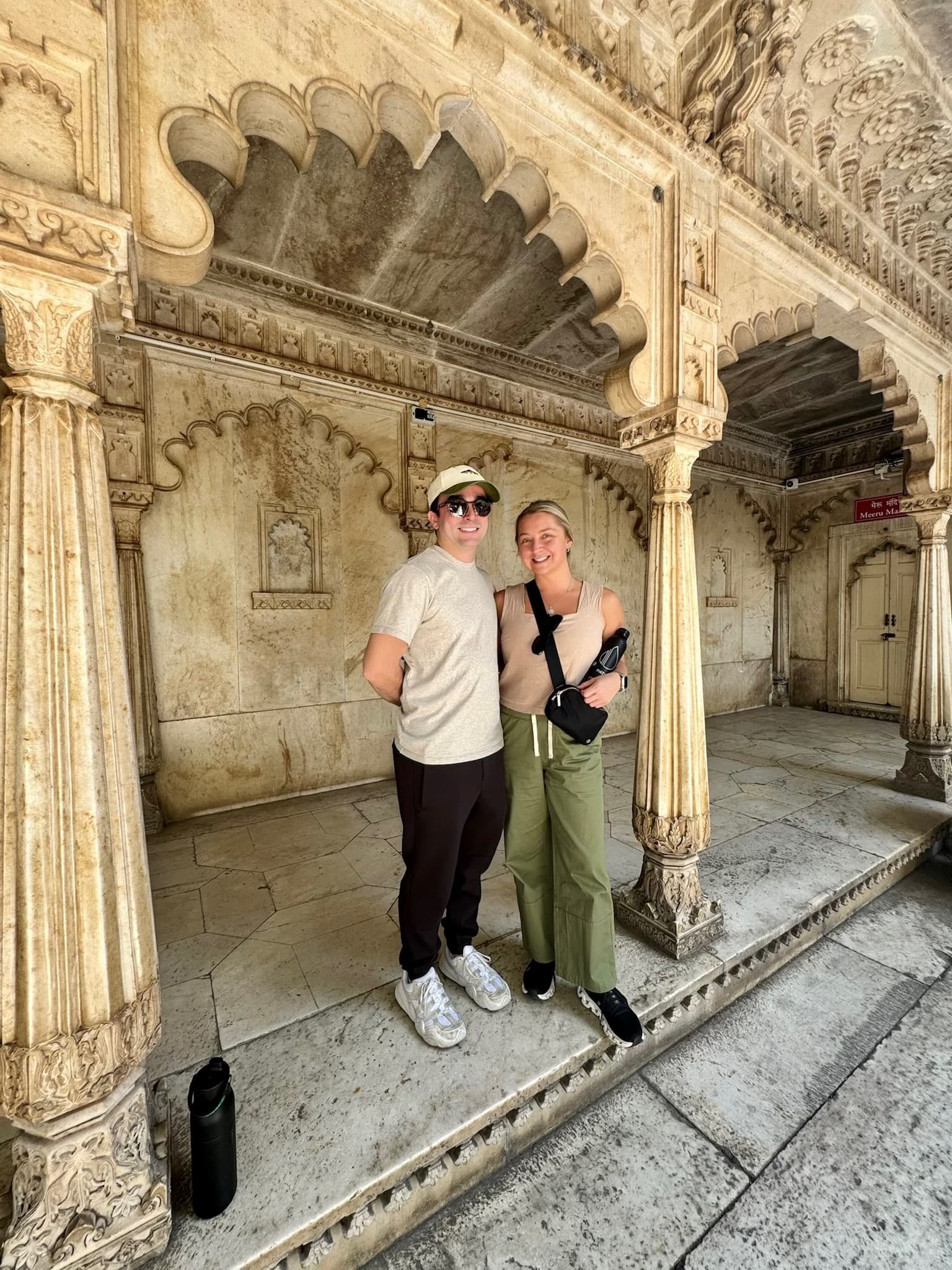 Exploring an ornate sandstone palace in India