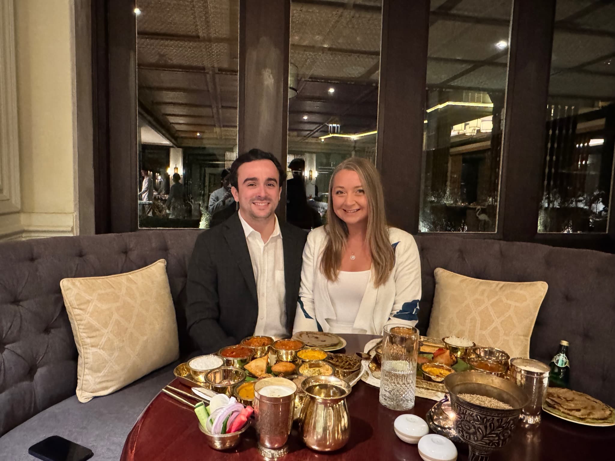 Dinner date at an elegant Indian restaurant