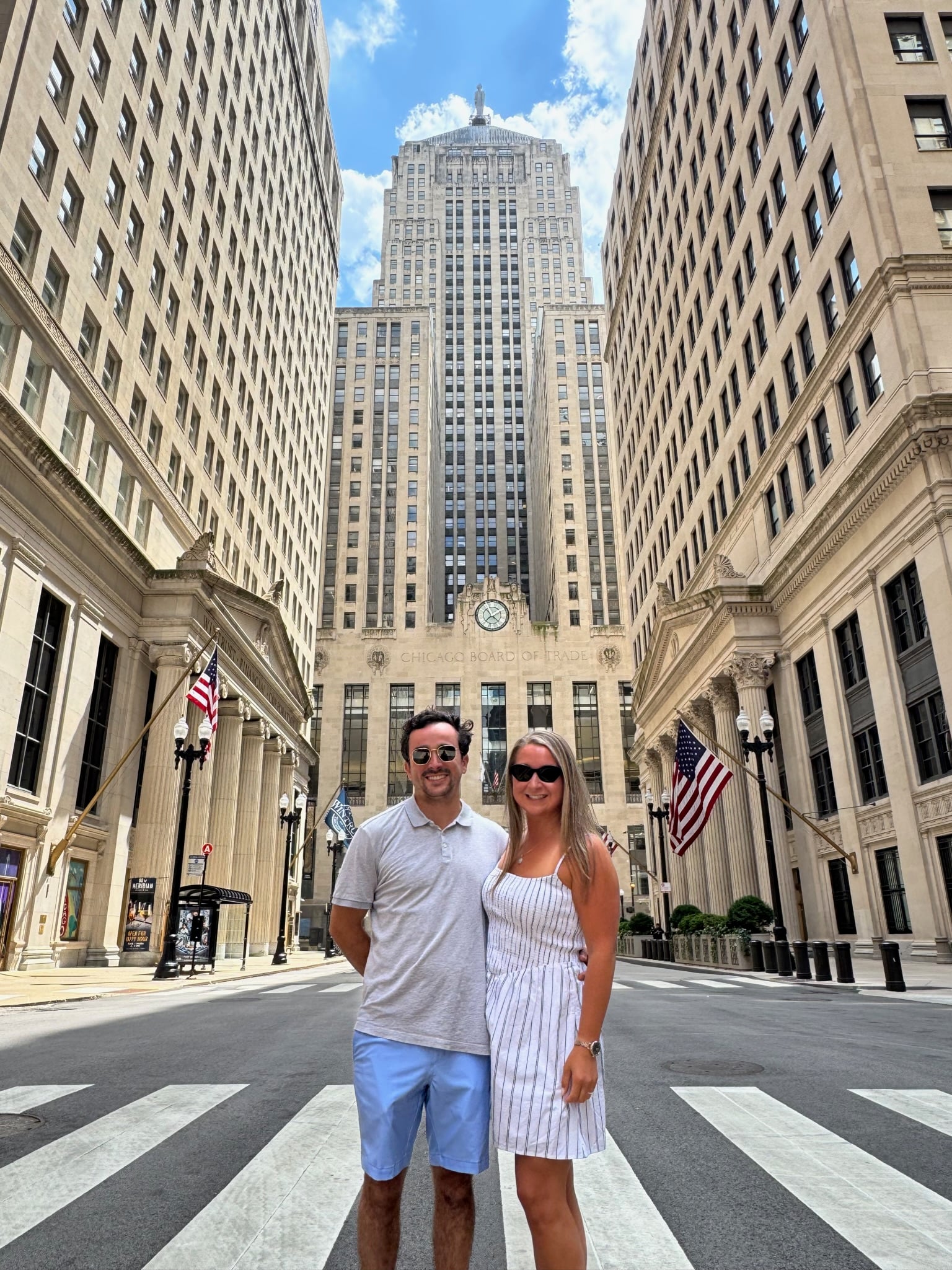 Taylor and Jeffrey on LaSalle Street, Chicago